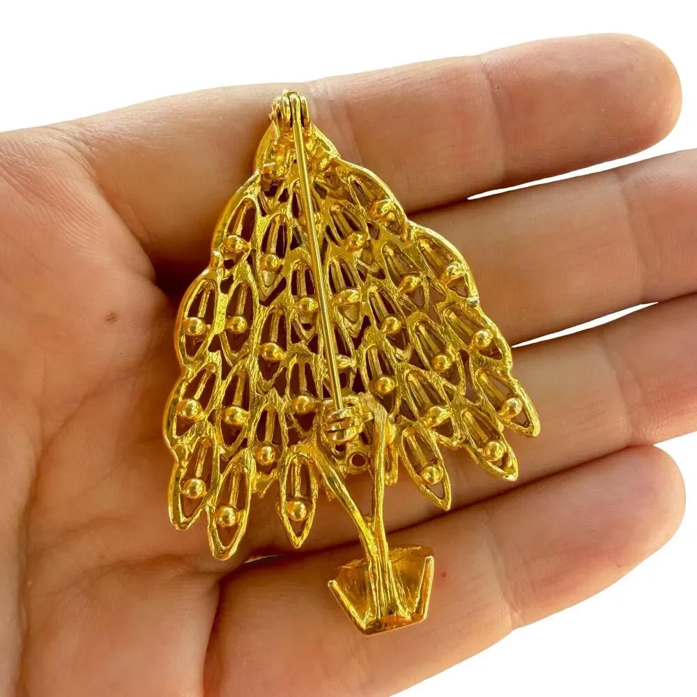 Vintage Jewelry Christmas Tree Brooch Holiday Jewelry
